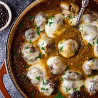 French Onion Meatballs