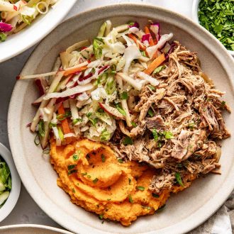 Apple Cider Shredded Pork Bowl