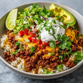 Loaded Ground Beef Taco Bowl