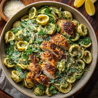 Chicken + Pea Arugula Pasta