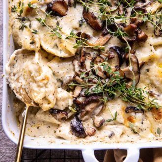 Creamy White Wine Mushroom Chicken Shells