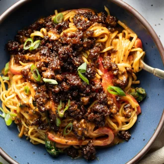 Caramelized Beef & Peanut Noodles