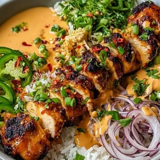 Sweet Chili Chicken Bowl with Coconut Lime Drizzle