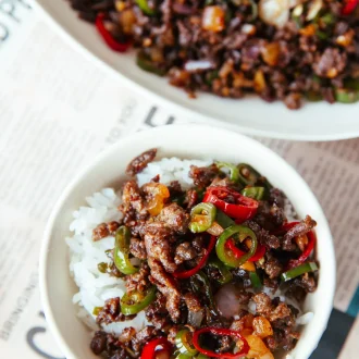 Crispy Chili Ground Beef Bowl