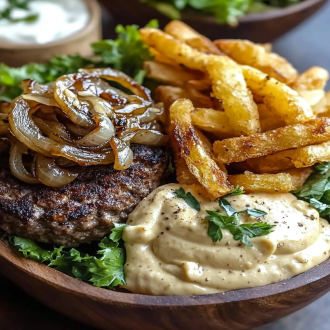 Caramelized onion burger