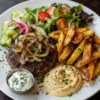 Caramelized onion burger