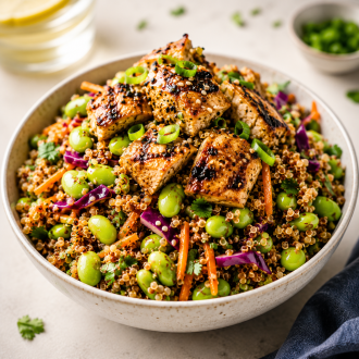 Chicken Edamame Quinoa Salad