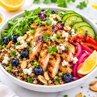 Chicken Arugula Quinoa Salad Bowl