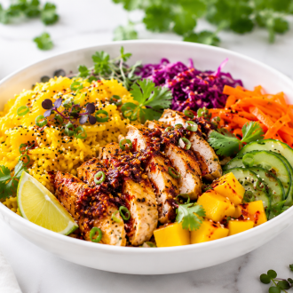 Chili Crisp Chicken Mango Bowl