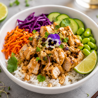 Thai Peanut Chicken Buddha Bowl