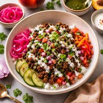 Indian Chaat Beef Bowl