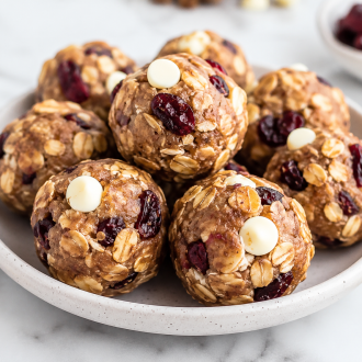 Cranberry White Chocolate Energy Balls
